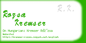 rozsa kremser business card
